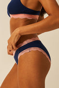 Stripe & Stare Navy & Neon Peach The Original Knicker 