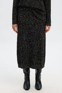 Selected Black Snow White Aria Knit Midi Skirt 