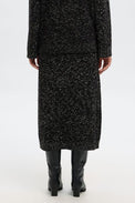 Selected Black Snow White Aria Knit Midi Skirt 