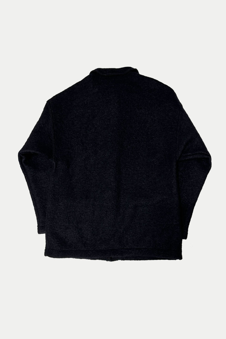 Navy Virgin Wool Weaved Jacket Womens