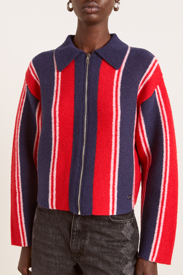 Damson Madder Red Bibi Boxy Reversible Cardigan 