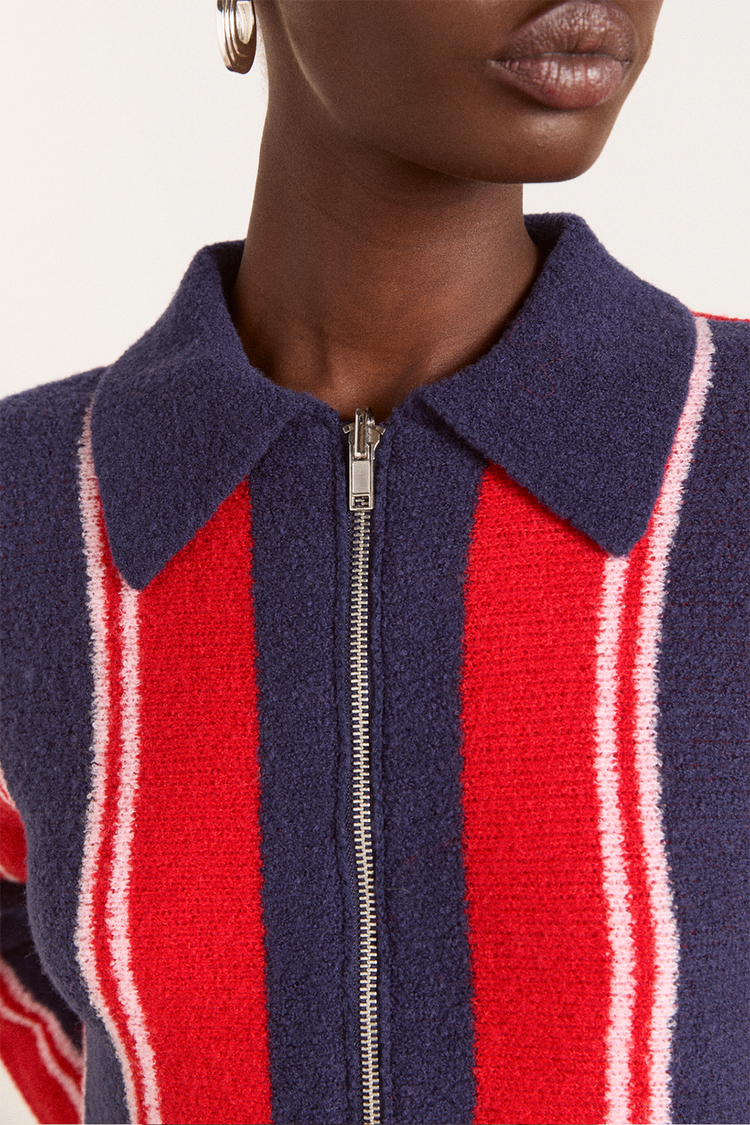 Damson Madder Red Bibi Boxy Reversible Cardigan 