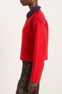 Damson Madder Red Bibi Boxy Reversible Cardigan 