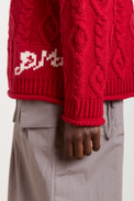 Damson Madder Red Ffion Stitch Interest Wool Jumper 