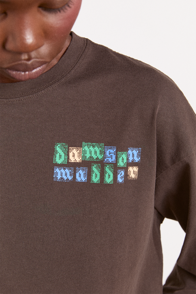 Damson Madder Coffee Bean Patchwork Quilt Tee 