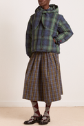 Damson Madder Multi Tan Pop Check Pearl Hooded Puffer Jacket 