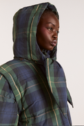 Damson Madder Multi Tan Pop Check Pearl Hooded Puffer Jacket 
