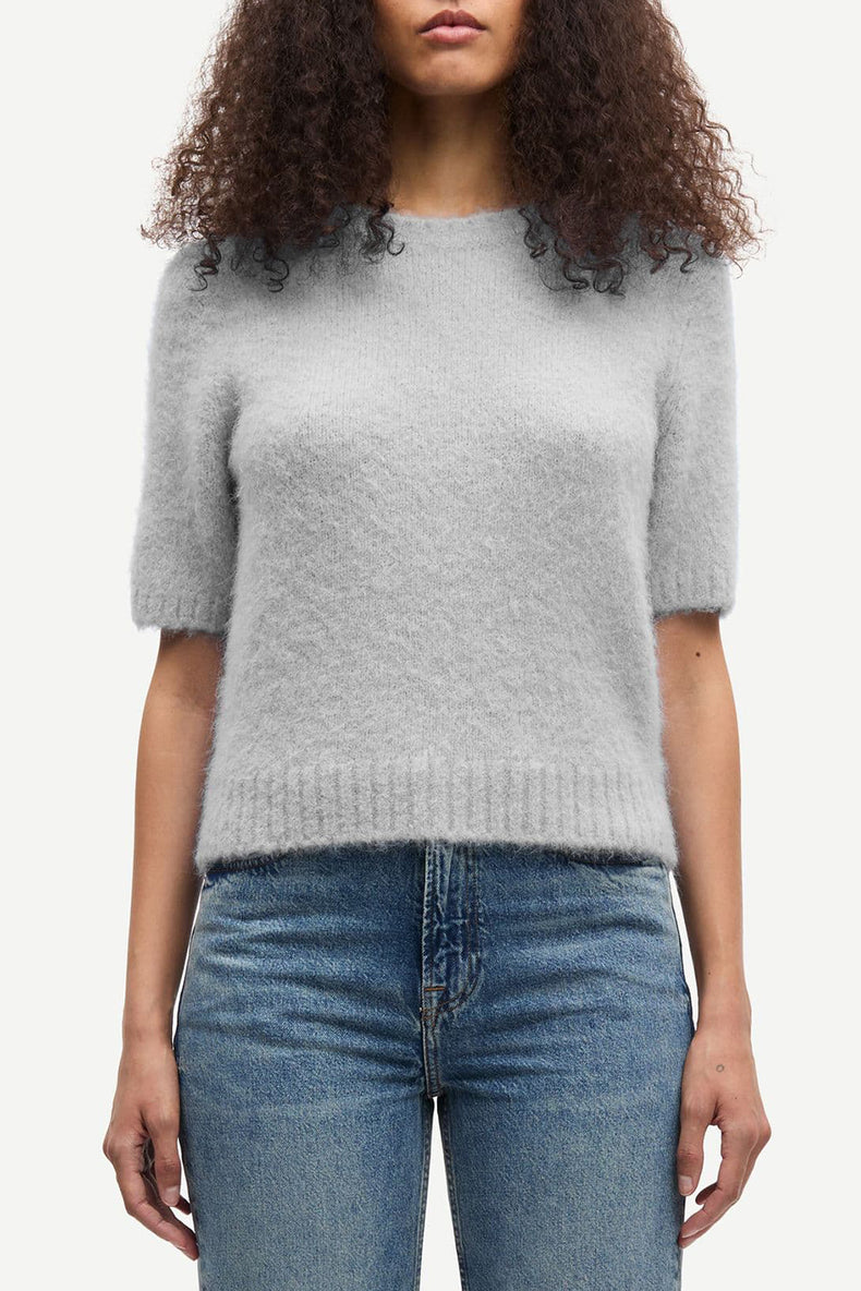 Light Grey Melange Sajeanne Top