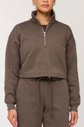 Girlfriend Collective Mink Vega Half Zip Sweatshirt 