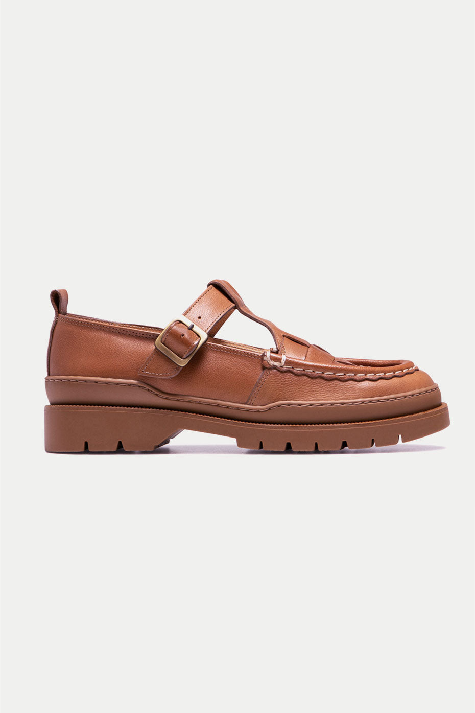 Cognac Rade Oak TR Mary Janes - Kleman, French Leather