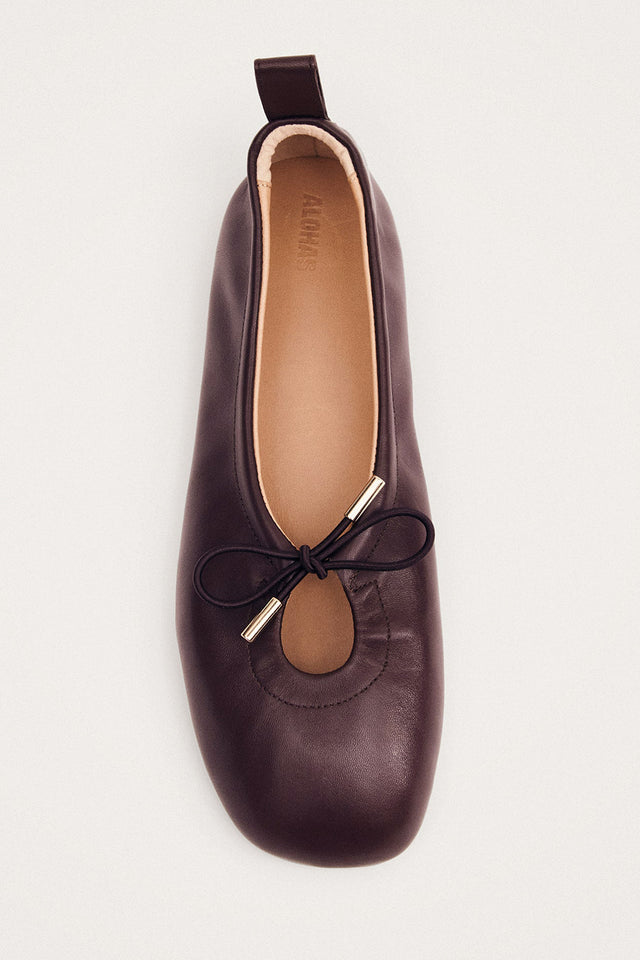 Brown Rosalind Leather Ballet Flats