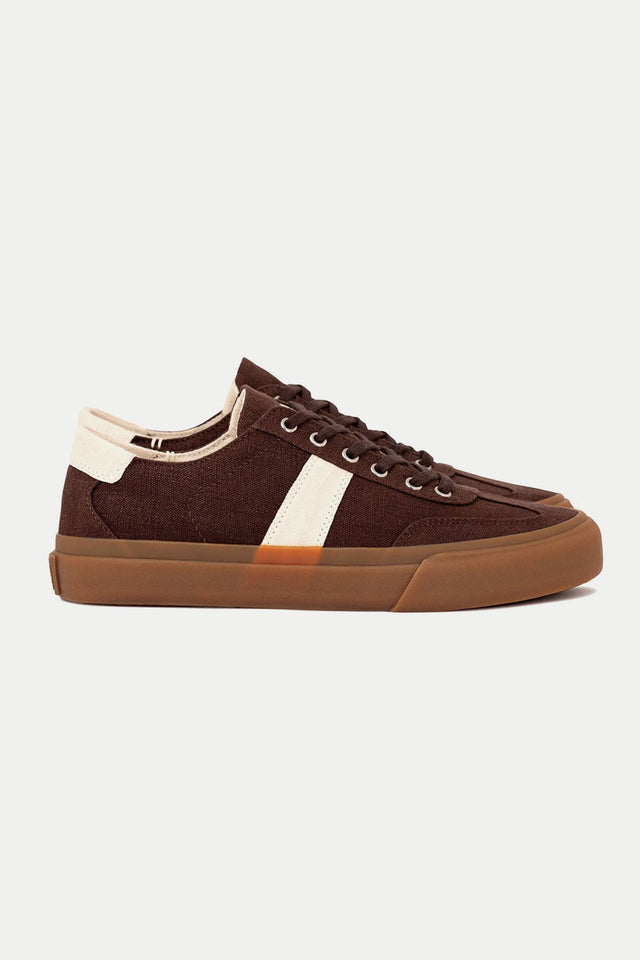 Collective Canvas Coffee Ecru Veld Hemp Trainers Womens 