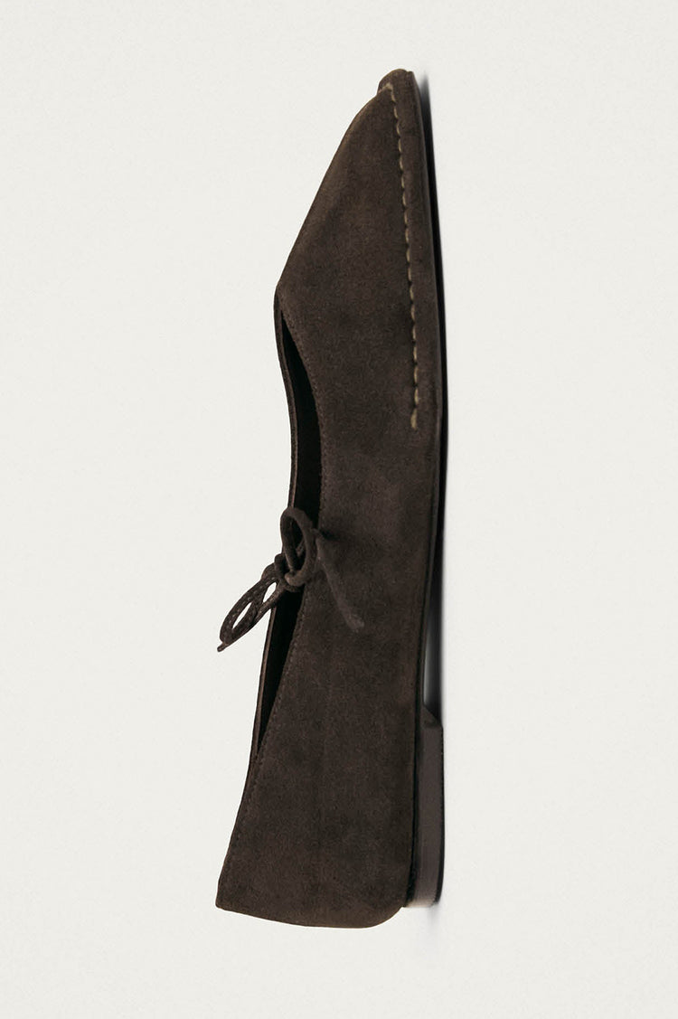 Coffee Brown Sway Suede Ballet Flats