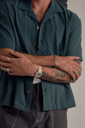 Rhythm Teal Relaxed Textured Shirt 
