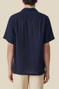 Navy Grain Cotton Shirt