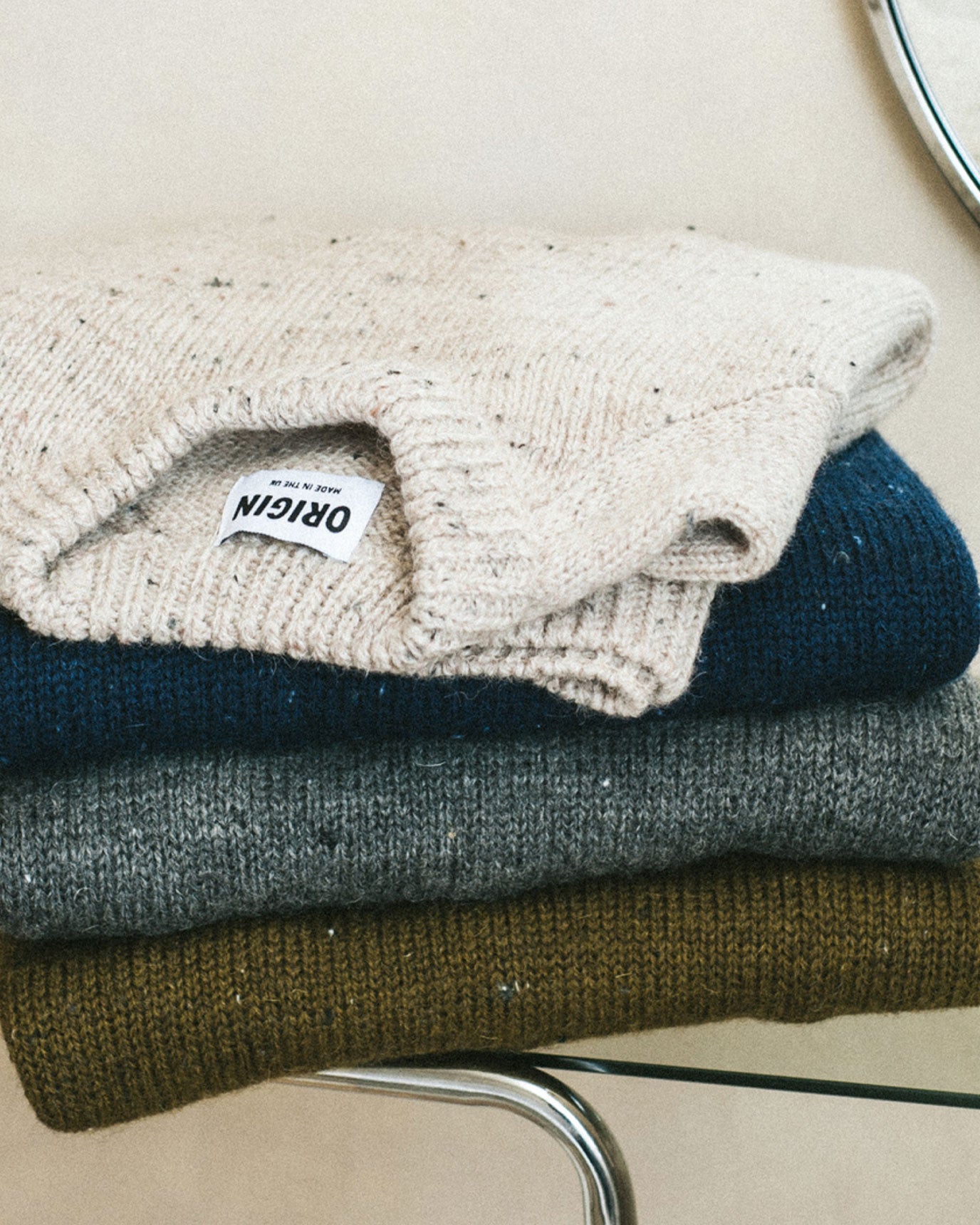 Flint Gray Knit Jumper by Selected Homme - Retro Style