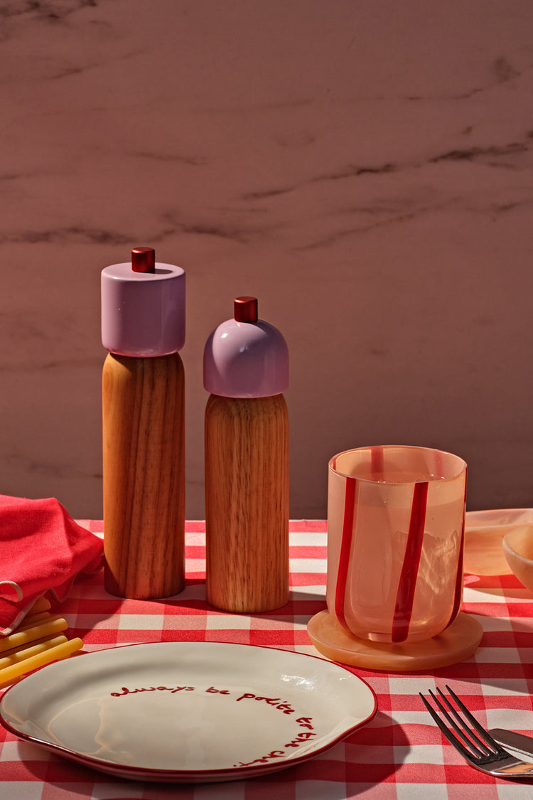 MÆGEN Lilac and Red Salt & Pepper Grinder - Large 