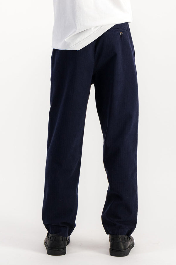 Navy Double Pleat Pants