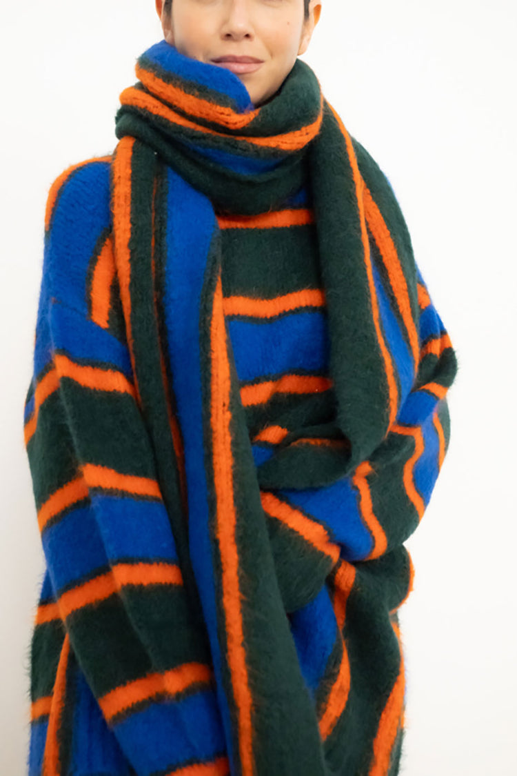 Bottle Green Stripes Scarf