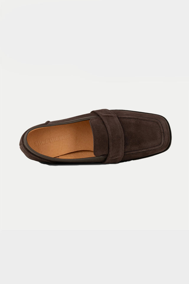 Chocolate Erika Saddle Suede Loafer