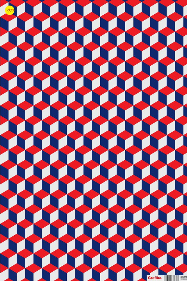 Red Blue Tiles Grafika Wrapping Paper