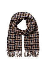 Brown Houndstooth Time Wool Scarf