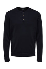 Navy Blue Broome Henley Knit