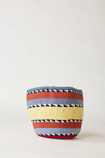Clay, Blue & Yellow Large Wool Basket
