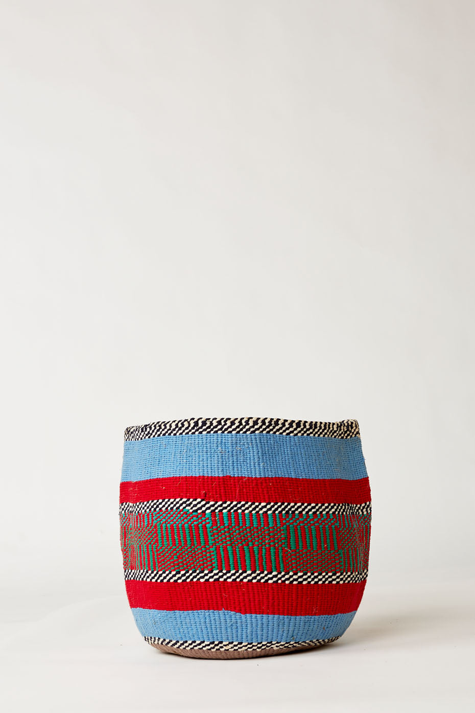 Blue & Red Large Wool Basket