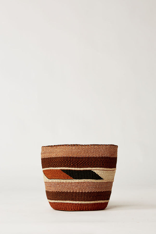 Striped Geometric Sisal Basket