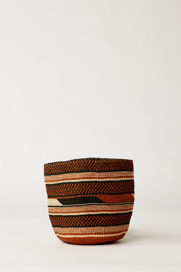 Striped Geometric Sisal Basket
