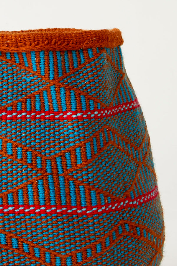 Blue & Orange Medium Wool Basket