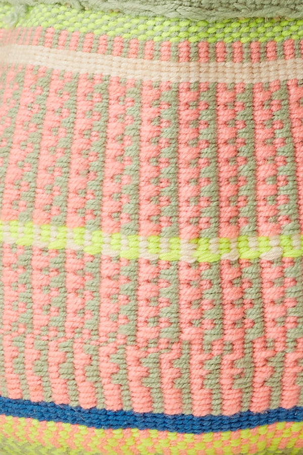 Pink & Yellow Medium Wool Basket