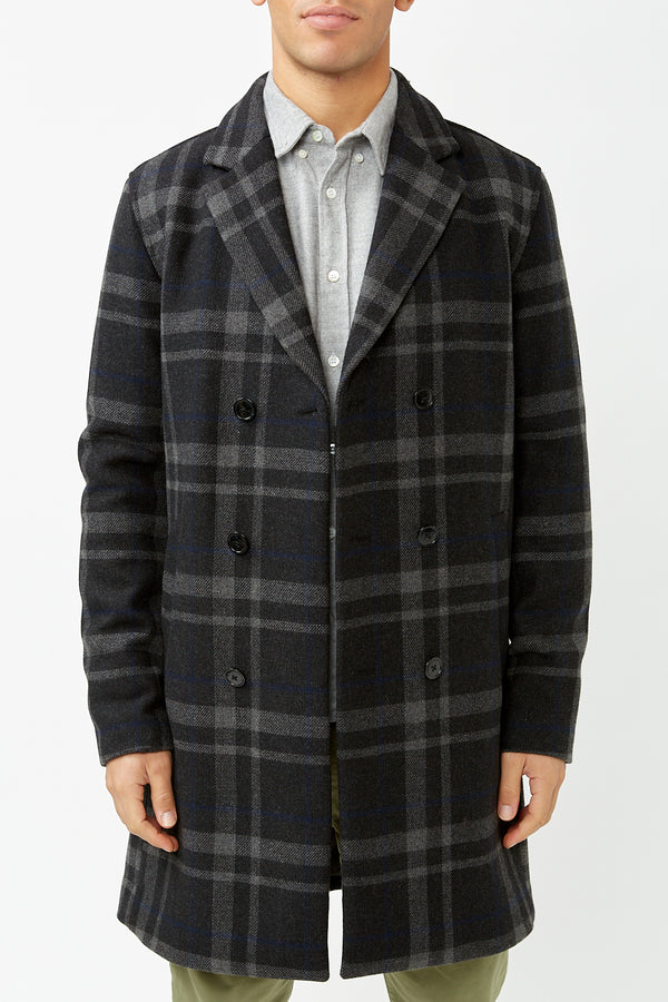 Grey Check Frame DB Wool Coat
