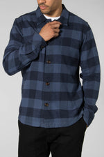 Knowledge Cotton Apparel Total Eclipse Brushed Checked Flannel Shirt