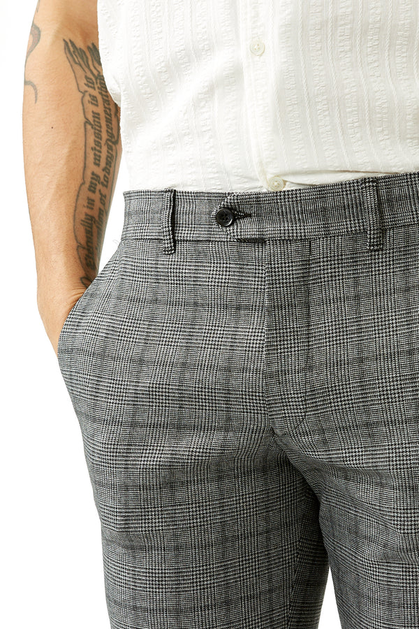 Grey Check Slim Carlo Trousers