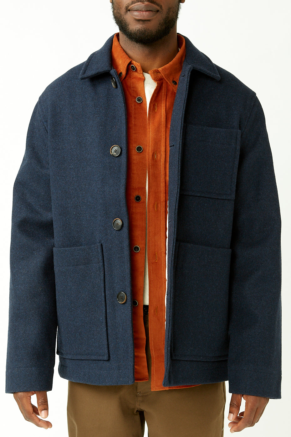 Navy Melange Dubliner Wool Jacket