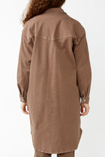 Brown Denim Cille Midi Shirt Dress