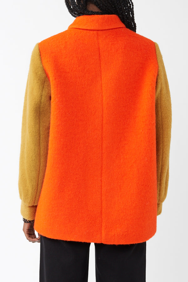 MADS NORGAARD MULTI-RED COSTANNA WOOL COAT