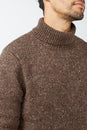Brown Melange Nino Roll-neck Knit