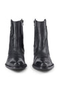 Black Leather Arietta Lizard Ankle Boot