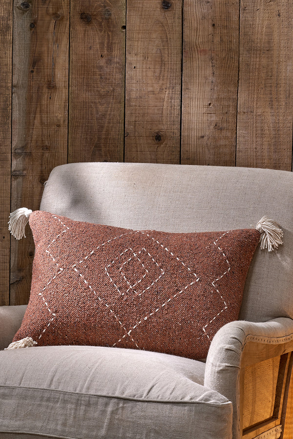 Rust Lamandi Recycled Rectangle Cushion Cover