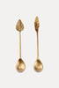 Antique Brass Leaf Brass Spoons Large - Set of 2