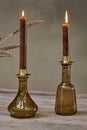 Sepia Sirsa Glass Candlestick Holder Tall