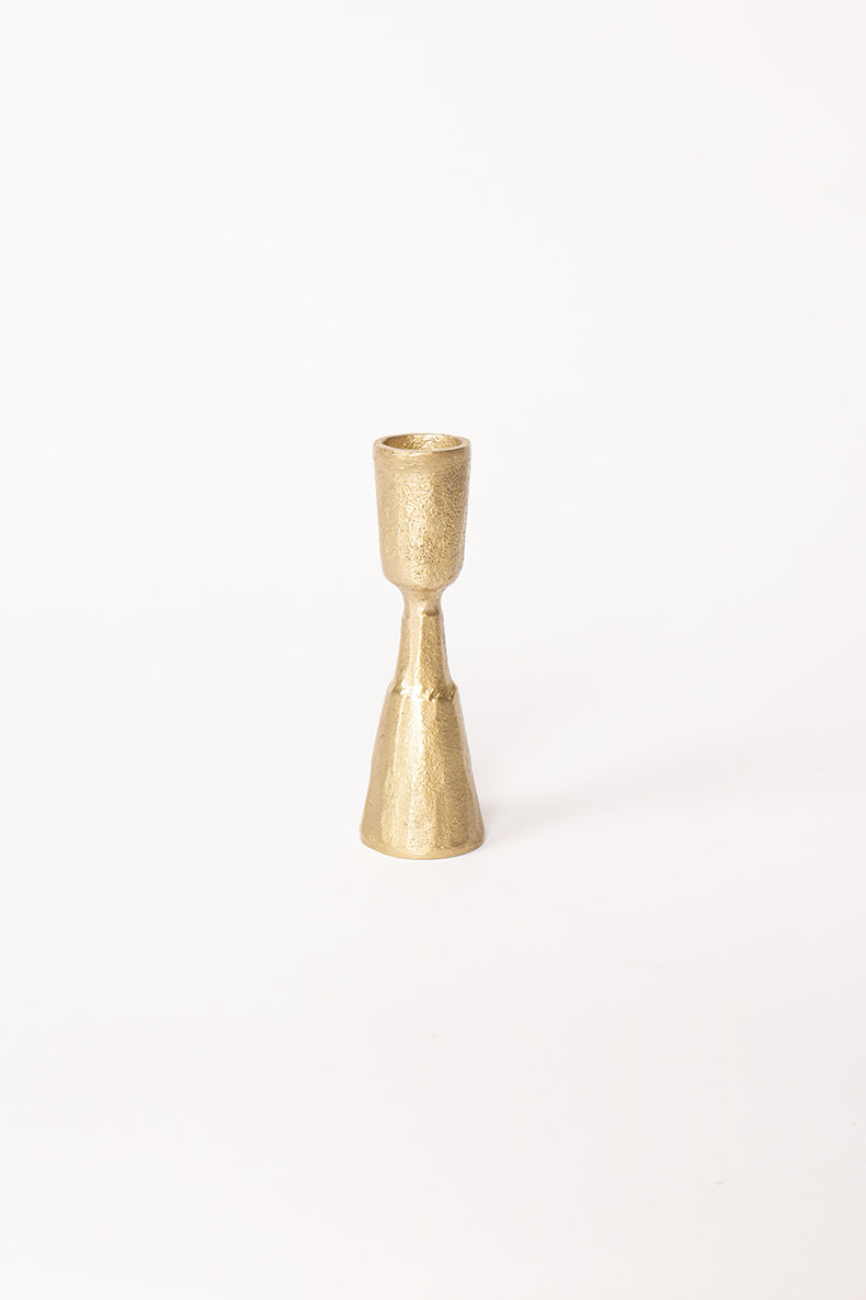 Brushed Gold Jahi Brass Candlestick Large