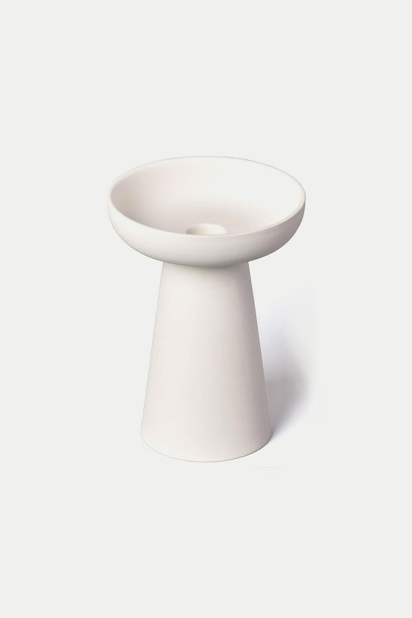 Matte Clay Porcini White Candle Holder Large
