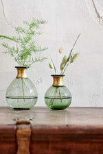 Green Miza Mini Glass Vase Small