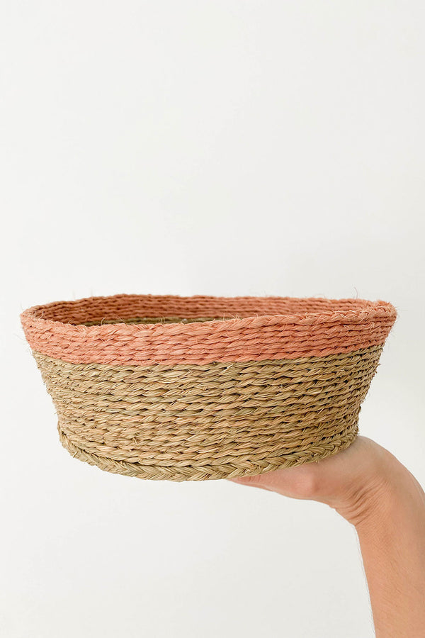 Blush Trim Bread Basket Small