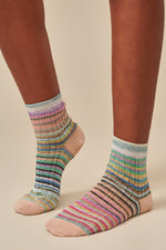 Multicoloured Stripe Friep Socks
