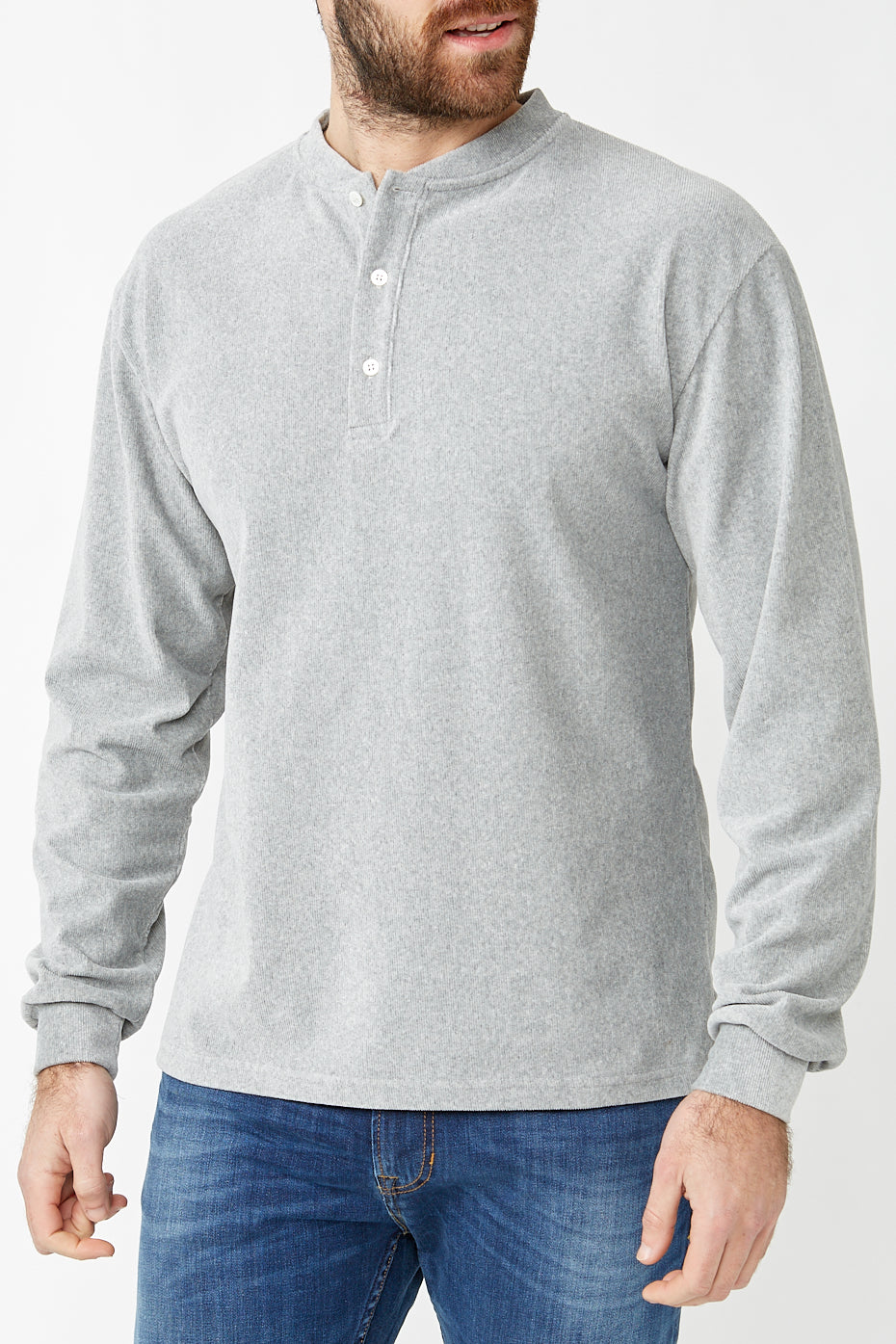 Ribbed Grey Carneiro Henley Shirt